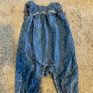 Blue Denim Polka Dot Kids Jumpsuit